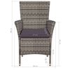 vidaXL 7 Piece Outdoor Dining Set with Cushions Poly Rattan Grey