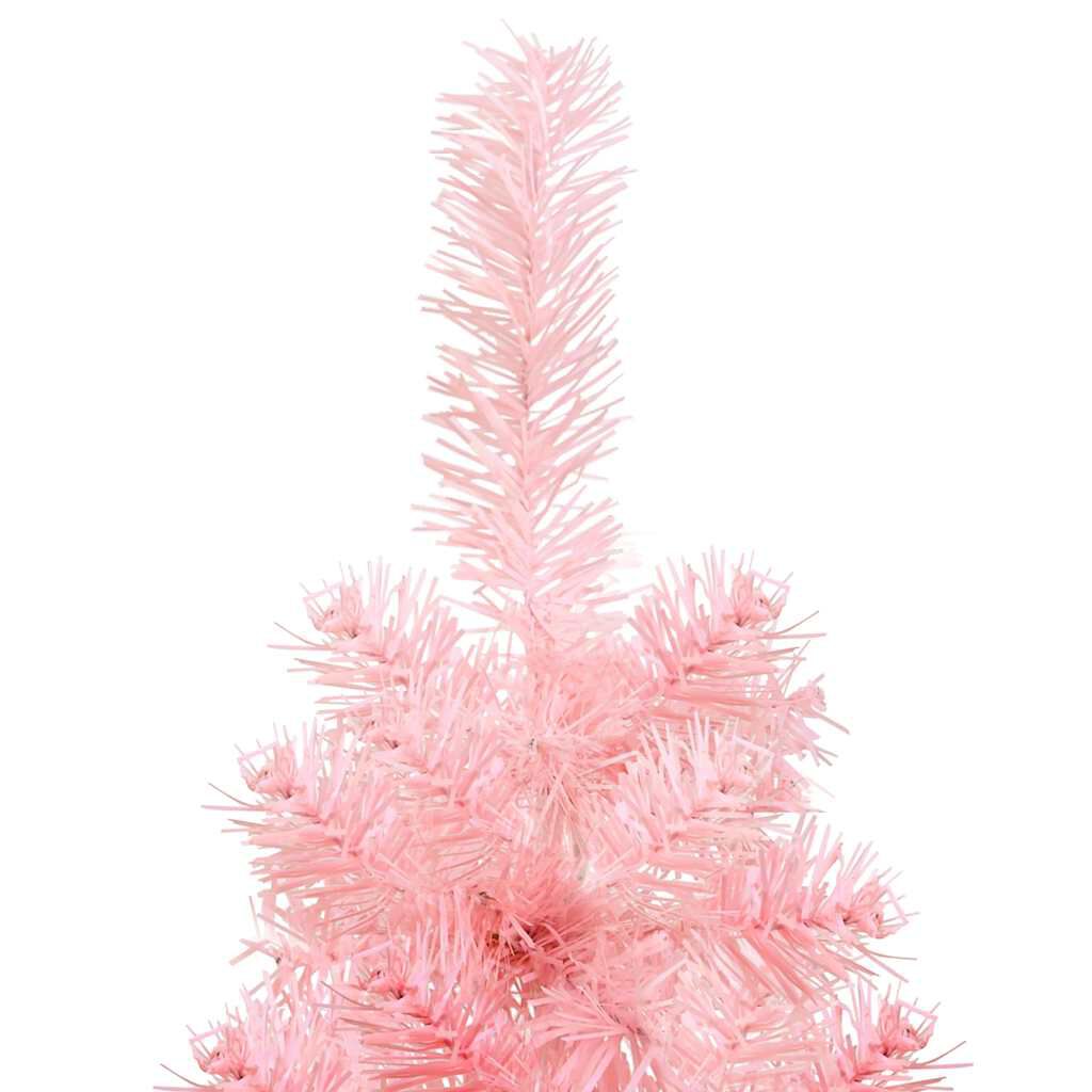vidaXL Slim Artificial Half Christmas Tree with Stand Pink 120 cm