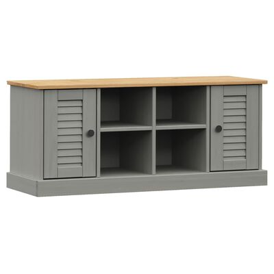 vidaXL Shoe Bench VIGO Grey 106x35x45 cm Solid Wood Pine