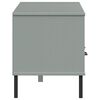 vidaXL TV Cabinet with Metal Legs Grey Solid Wood Pine OSLO