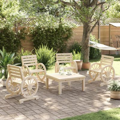 vidaXL Garden Chairs 4 pcs Solid Wood Fir