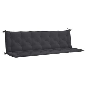 vidaXL Garden Bench Cushion Black 200x(50+50)x7cm Oxford Fabric