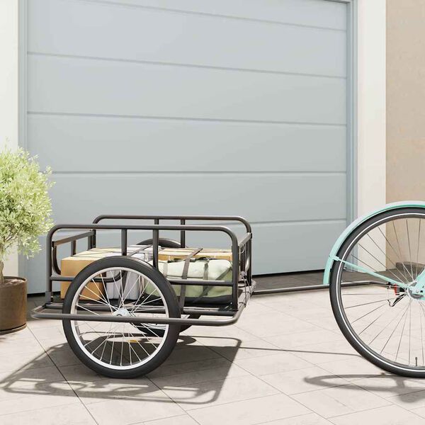 vidaXL Bike Trailer 130x73x48.5 cm Steel Black