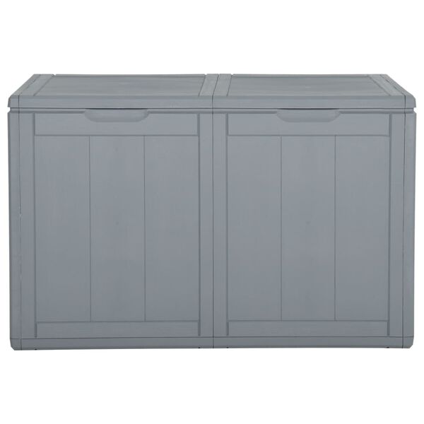 vidaXL Garden Storage Box 180L Grey PP Wood Look