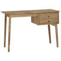 vidaXL Desk with 2 Drawers 110x52x75 cm Solid Wood Teak