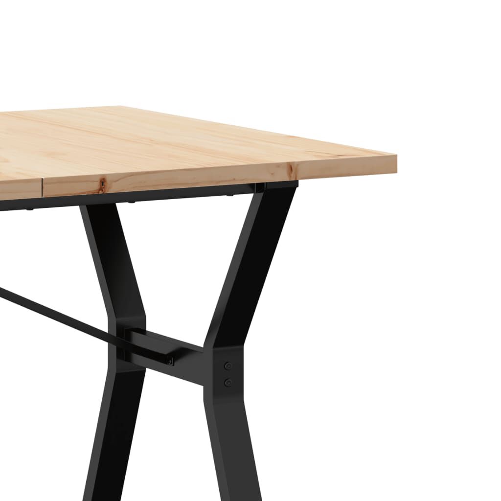 vidaXL Dining Table Y-Frame 140x80x75.5 cm Solid Wood Pine and Steel