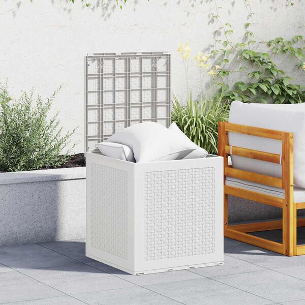vidaXL Garden Storage Box White 55 x 53 x 57 cm Polypropylene
