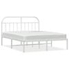 vidaXL Metal Bed Frame without Mattress with Headboard White 183x213cm
