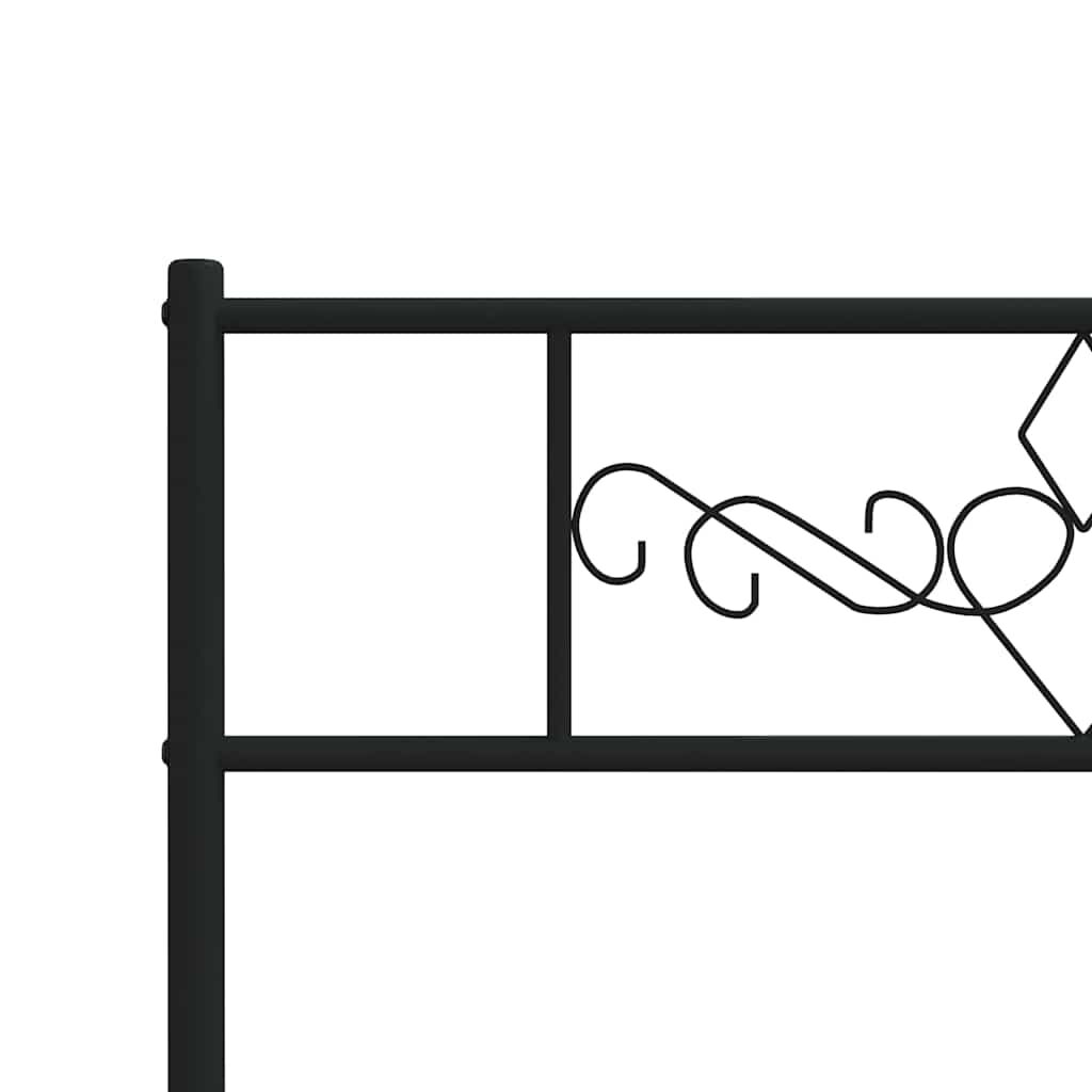 vidaXL Metal Bed Frame without Mattress with Footboard Black 100x200cm