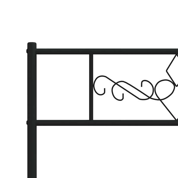 vidaXL Metal Bed Frame without Mattress with Footboard Black 100x200cm