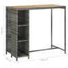 vidaXL 5 Piece Garden Bar Set with Cushions Poly Rattan Grey