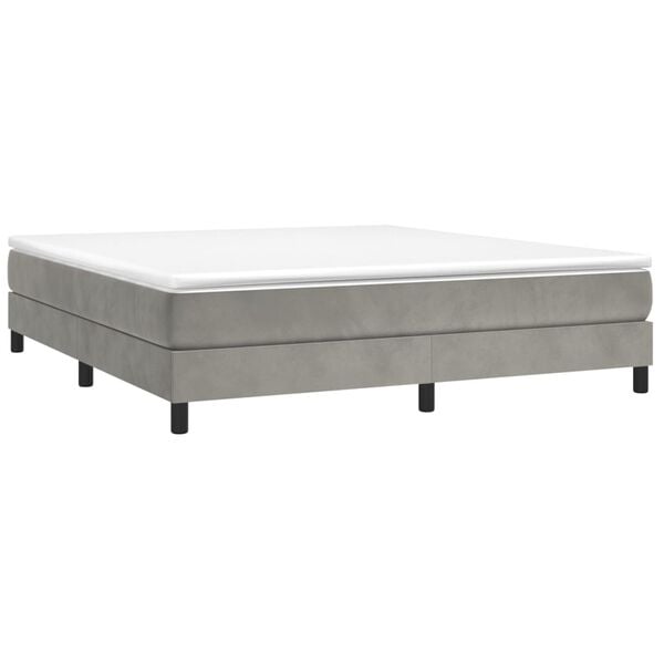 vidaXL Bed Frame without Mattress Light Grey California King Velvet (US Only)