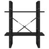 vidaXL 2-Tier Book Cabinet Black 60x30x70 cm Engineered Wood