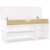 vidaXL Shoe Bench with Cushion White and Sonoma Oak 104x30x49 cm Engineered Wood