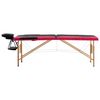 vidaXL Foldable Massage Table 2 Zones Wood Black and Pink