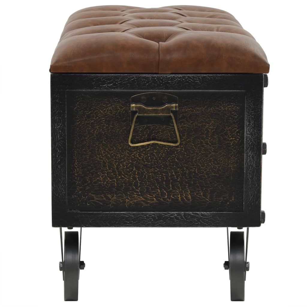 vidaXL Storage Bench with Castors 80.5 cm Solid Wood Fir