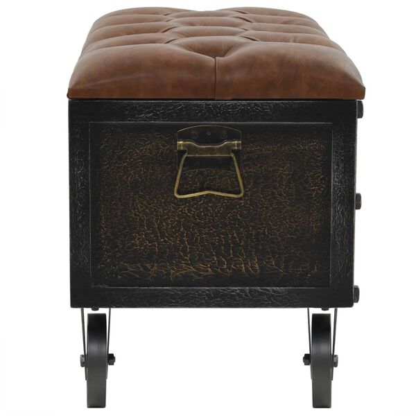 vidaXL Storage Bench with Castors 80.5 cm Solid Wood Fir