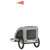 vidaXL Pet Bike Trailer Grey Oxford Fabric and Iron
