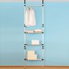 vidaXL Telescopic Wardrobe System with Rods and Shelf Aluminium