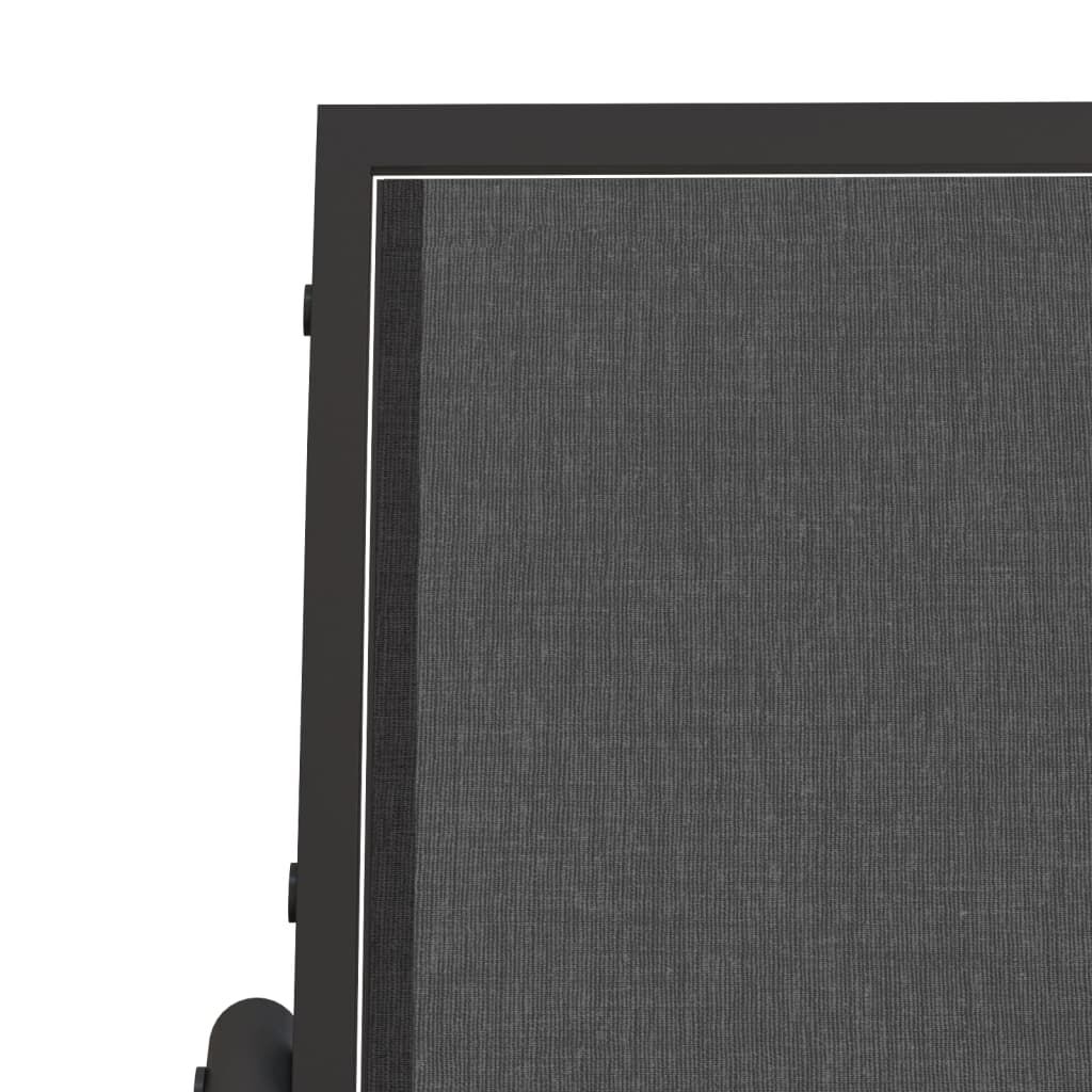 vidaXL 3 Piece Garden Glider Lounge Set Black Textilene and Steel