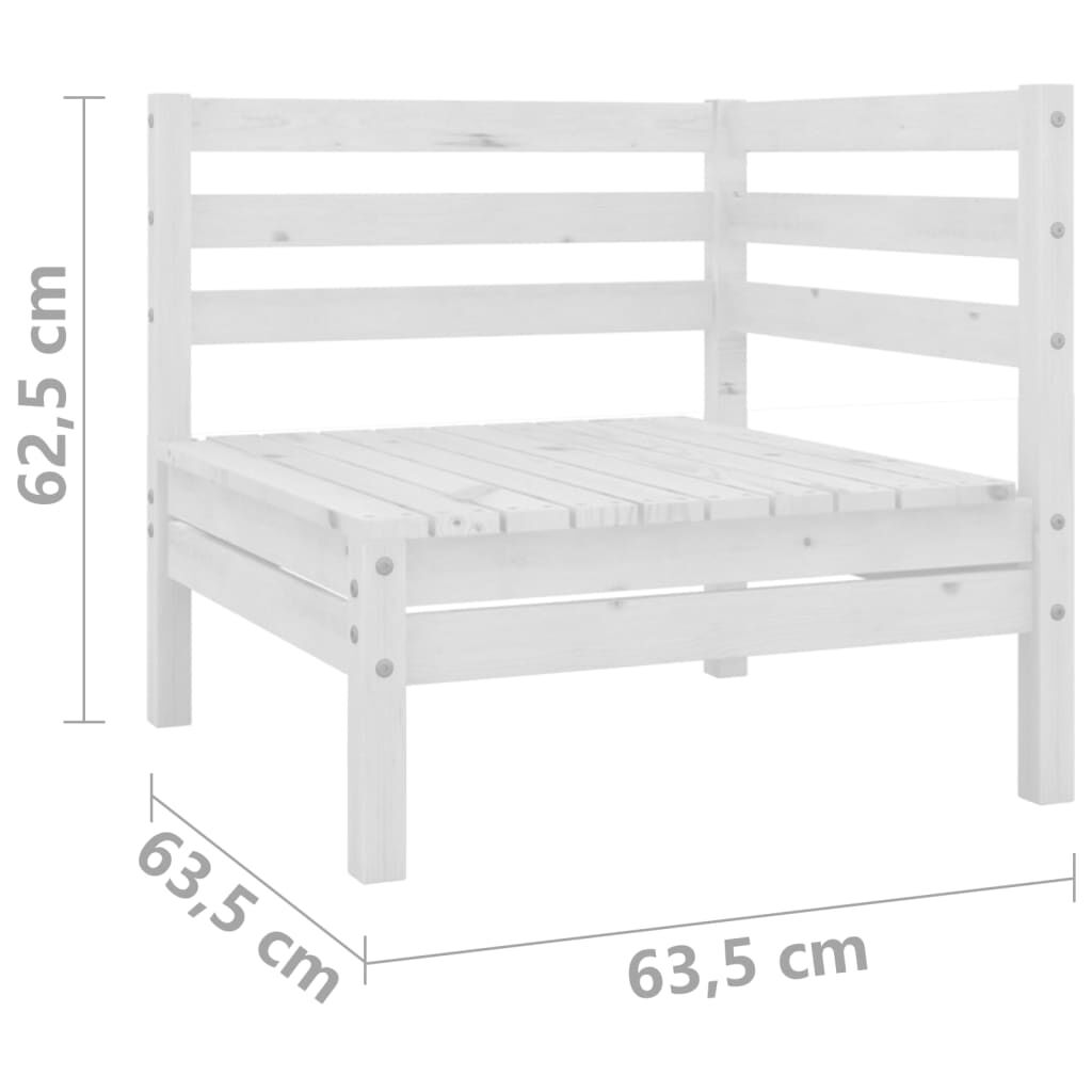 vidaXL Garden 2-Seater Sofa White Solid Pinewood