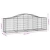 vidaXL Arched Gabion Baskets 2 pcs 200x50x60/80 cm Galvanised Iron