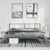 vidaXL Metal Bed Frame without Mattress with Headboard Black 183x213cm