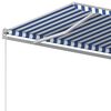 vidaXL Manual Retractable Awning 400x300 cm Blue and White