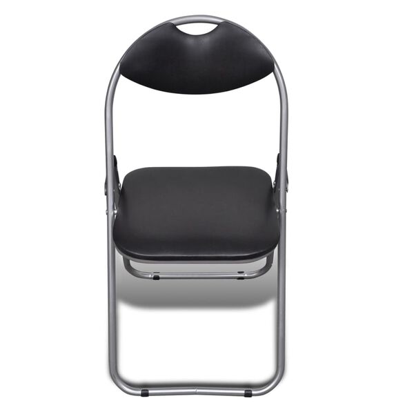 vidaXL Folding Dining Chairs 6 pcs Black Faux Leather and Steel