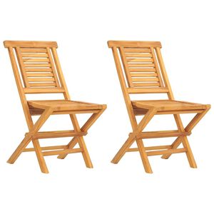 vidaXL Folding Garden Chairs 2 pcs 47x63x90 cm Solid Wood Teak