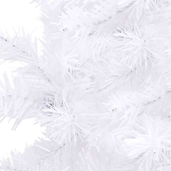 vidaXL Corner Artificial Christmas Tree LEDs&Ball Set White 150 cm PVC