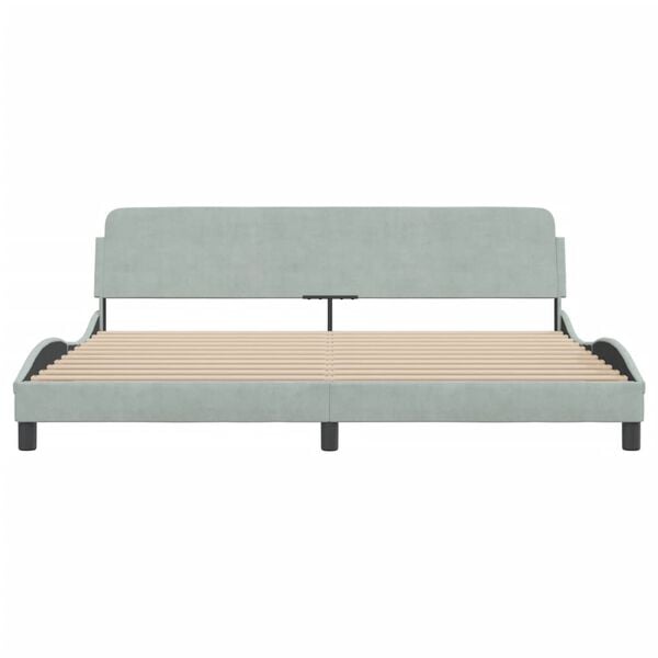 vidaXL Bed Frame "Dover" Light Grey 193x203 cm Velvet