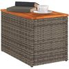 vidaXL Garden Side Tables 2pcs Grey 55x34x37cm Poly Rattan Solid Wood