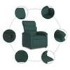 vidaXL Recliner Chair Dark Green Fabric