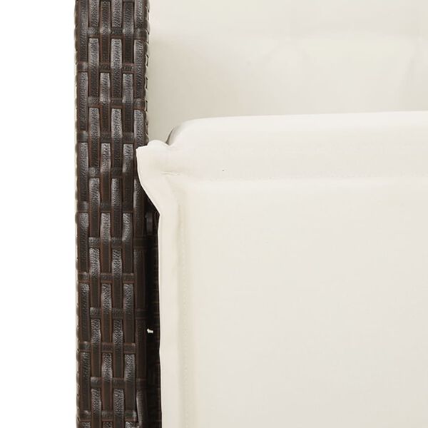 vidaXL 3 Piece Bistro Set with Cushions Brown Poly Rattan