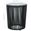 vidaXL 3 Piece Bistro Set with Cushions PE Rattan Black