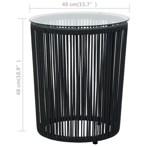 vidaXL 3 Piece Bistro Set with Cushions PE Rattan Black