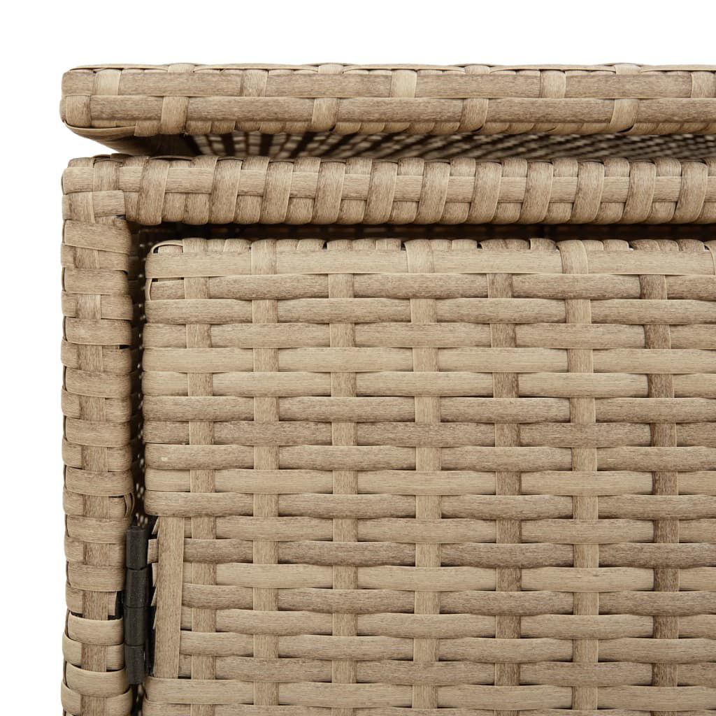vidaXL Garden Storage Cabinet Beige 110x55x60.5 cm Poly Rattan