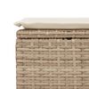 vidaXL Garden Stool with Cushion Beige 55x55x37 cm Poly Rattan