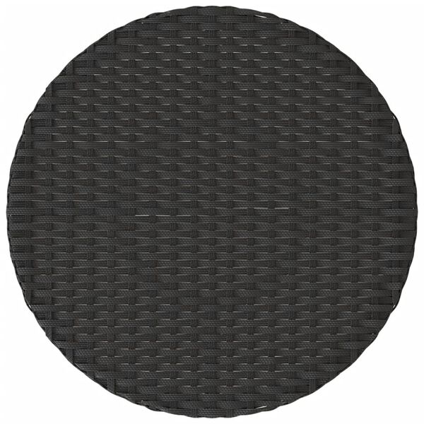 vidaXL 3 Piece Bistro Set with Cushions Black Poly Rattan