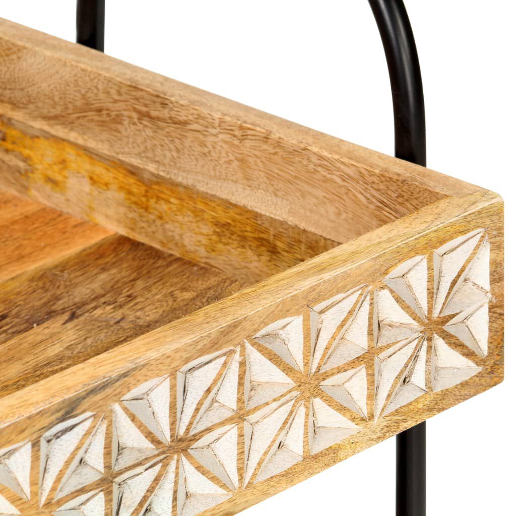 vidaXL 3-Tier Kitchen Trolley 46x30x76 cm Solid Mango Wood