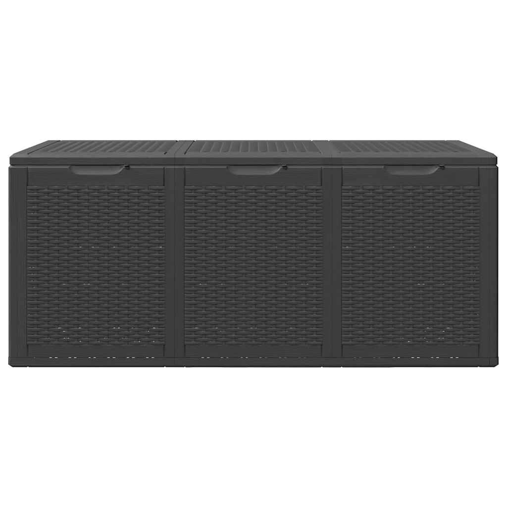 vidaXL Garden Storage Box 270L Black PP Rattan