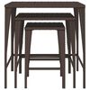 vidaXL Nesting Tables 3 pcs Brown Poly Rattan