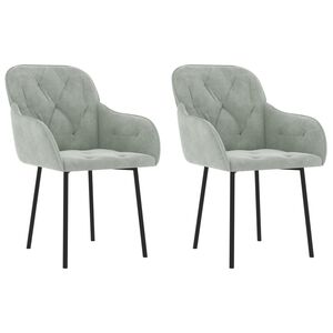 vidaXL Dining Chairs 2 pcs Light Grey Velvet