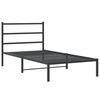 vidaXL Metal Bed Frame without Mattress with Headboard Black 100x200cm