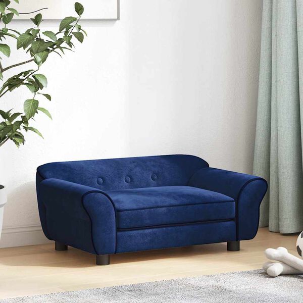 vidaXL Dog Sofa Blue 72x45x30 cm Plush