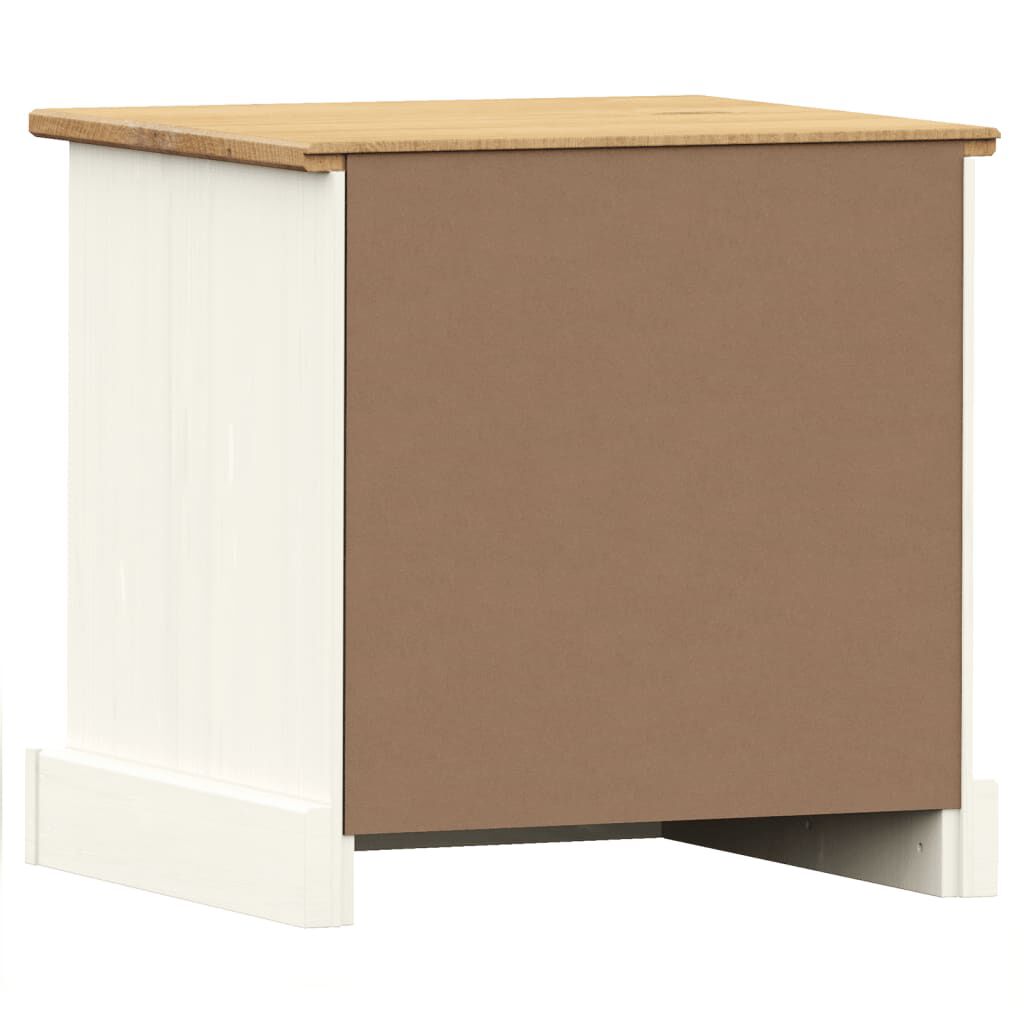 vidaXL Bedside Cabinet VIGO White 42x35x42 cm Solid Wood Pine