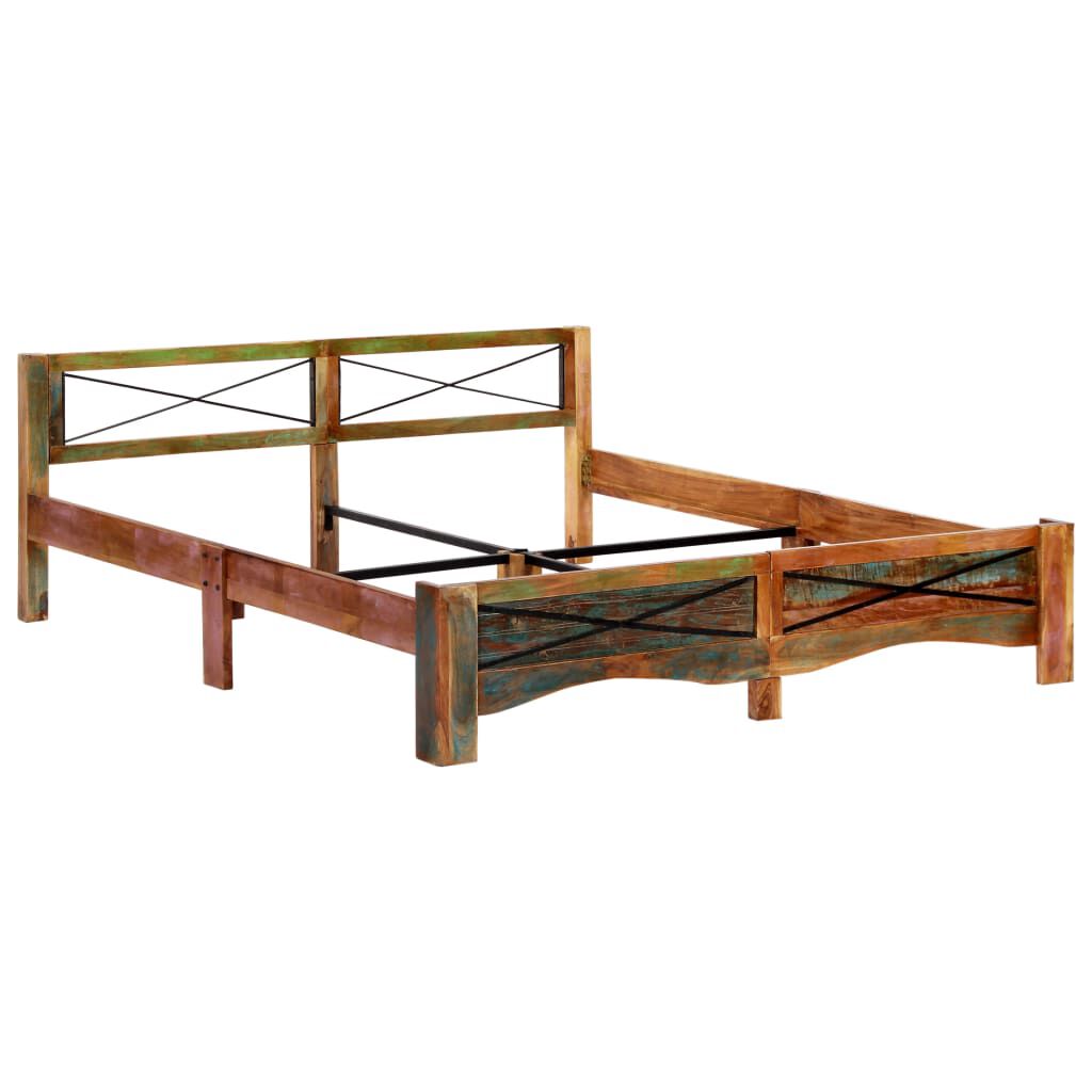 vidaXL Bed Frame without Mattress Solid Reclaimed Wood 180x200 cm Super King