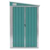 vidaXL Wall-mounted Garden Shed Green 118x288x178 cm Galvanised Steel