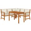 vidaXL 4 Piece Garden Dining Set with Cushions Solid Wood Acacia